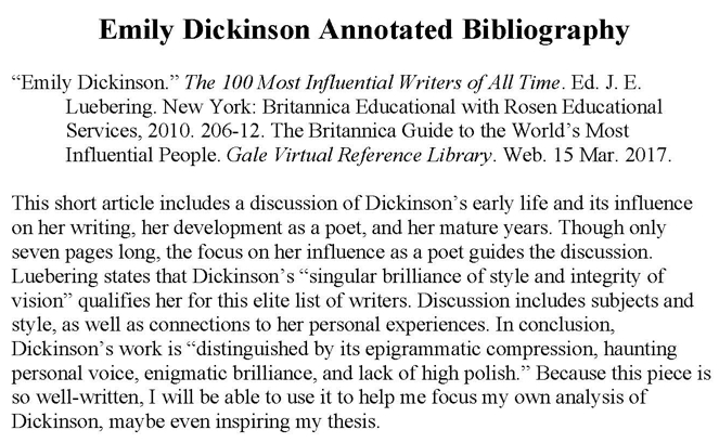 annotated bibliography